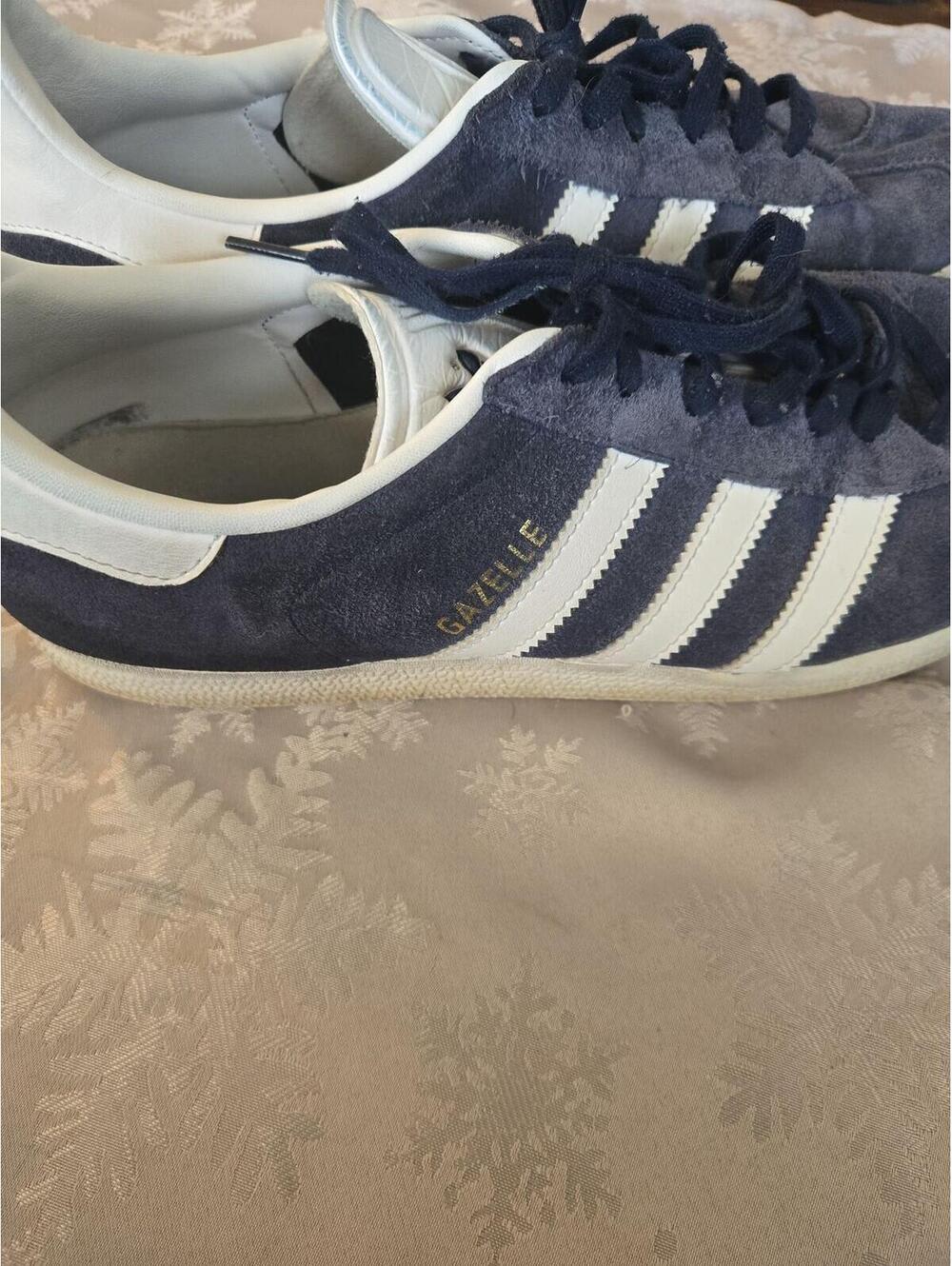 Adidas Gazelle Suede Sneakers Navy Blue and White Size 10.5M - Picture 5 of 6